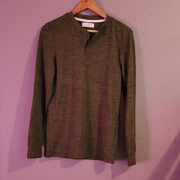 Primark Olive Long Sleeve Henley - Picture 1 of 4